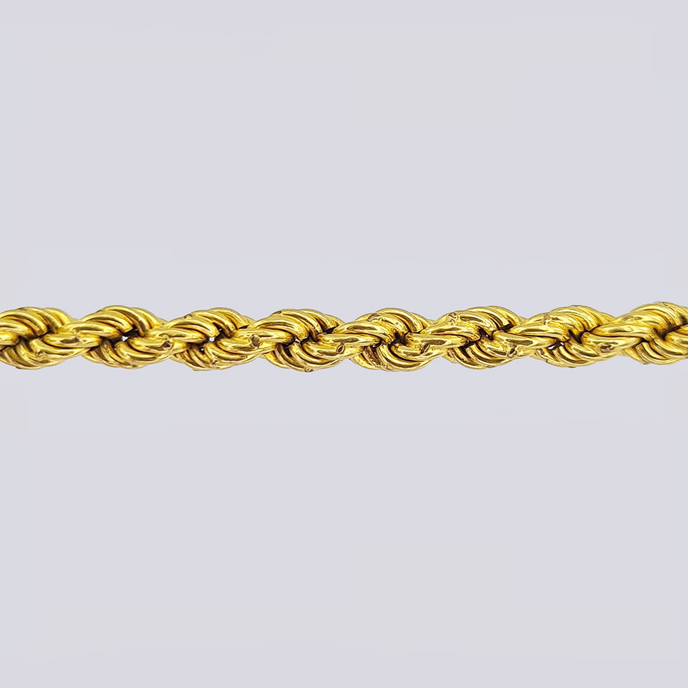 Старинная русская золотая цепь с плетением «верёвка»